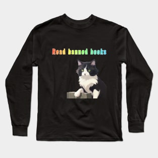 Pepe says... Read Banned Books Rainbow Colors Long Sleeve T-Shirt